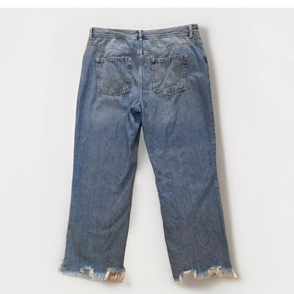 We The Free Jeans Sz 31 High Rise Ankle Straight Leg Boho Beachy Button Fly - Picture 3 of 9